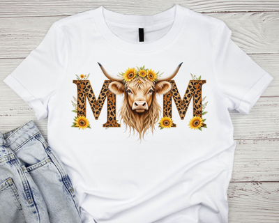 Highland Cow Mom Cotton T Shirt