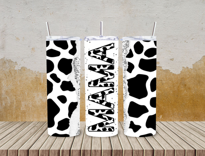 Black And White Mama Cow Print 20 Oz Tumbler