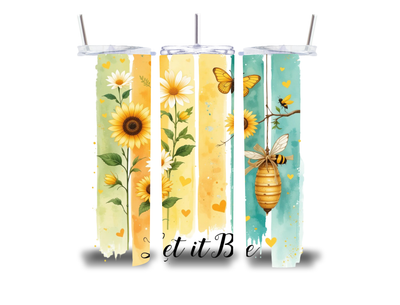 Let It Bee Sunflower And Bee Print 20 Oz Tumbler