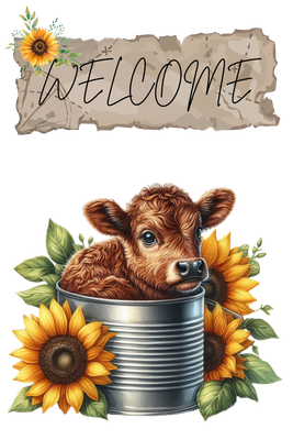 Welcome Cow In Bucket Small Garden Flag