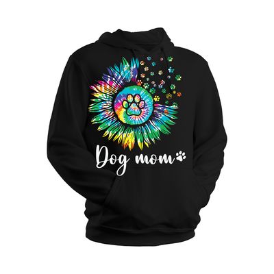 Dog Mom Floral Paw Crew neck or Hoodie