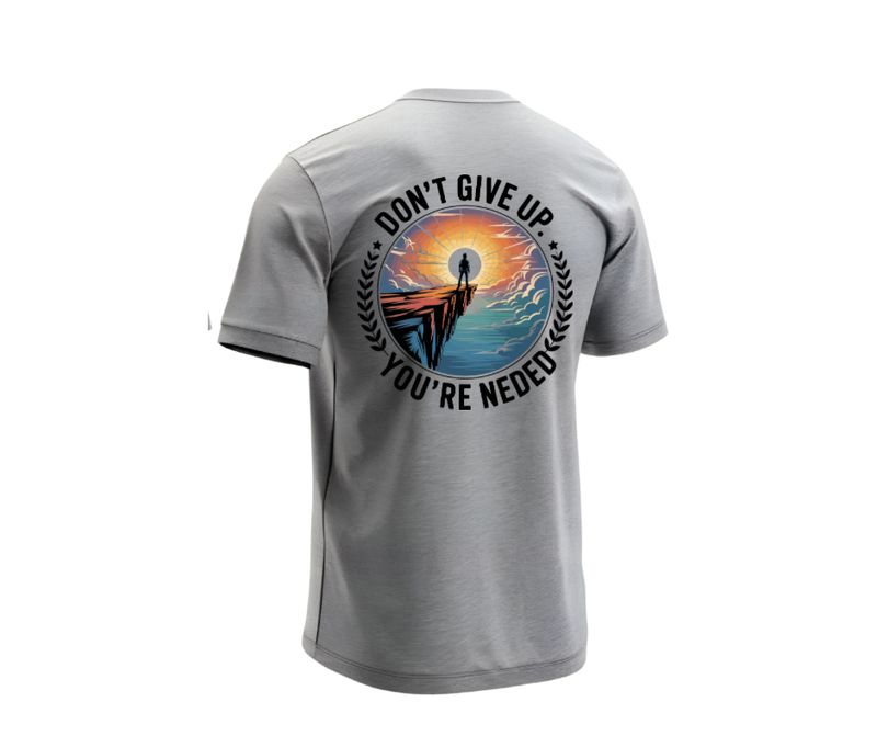 Don’t give up you are needed suicide awareness Short or long sleeve shirt. mental health, teal purple ribbon, semicolon, prevent suicide