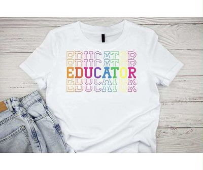 Educator Colorful School Shirt Teacher