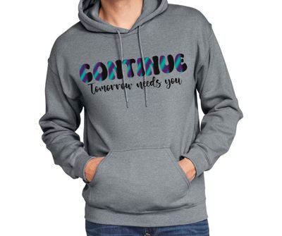 Continue tomorrow needs you swirl print suicide awareness teal purple crew neck or hoodie