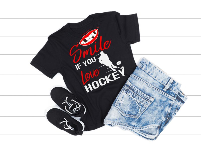 Smile if you love Hockey Short or long sleeve shirt