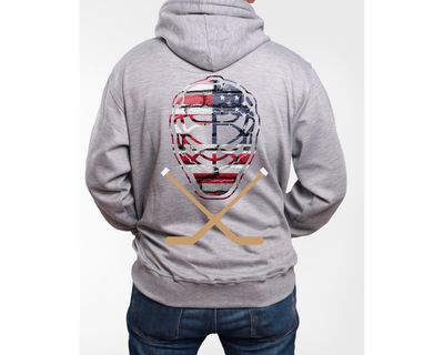 Goalie mask with sticks Hockey goalie crew neck or hoodie