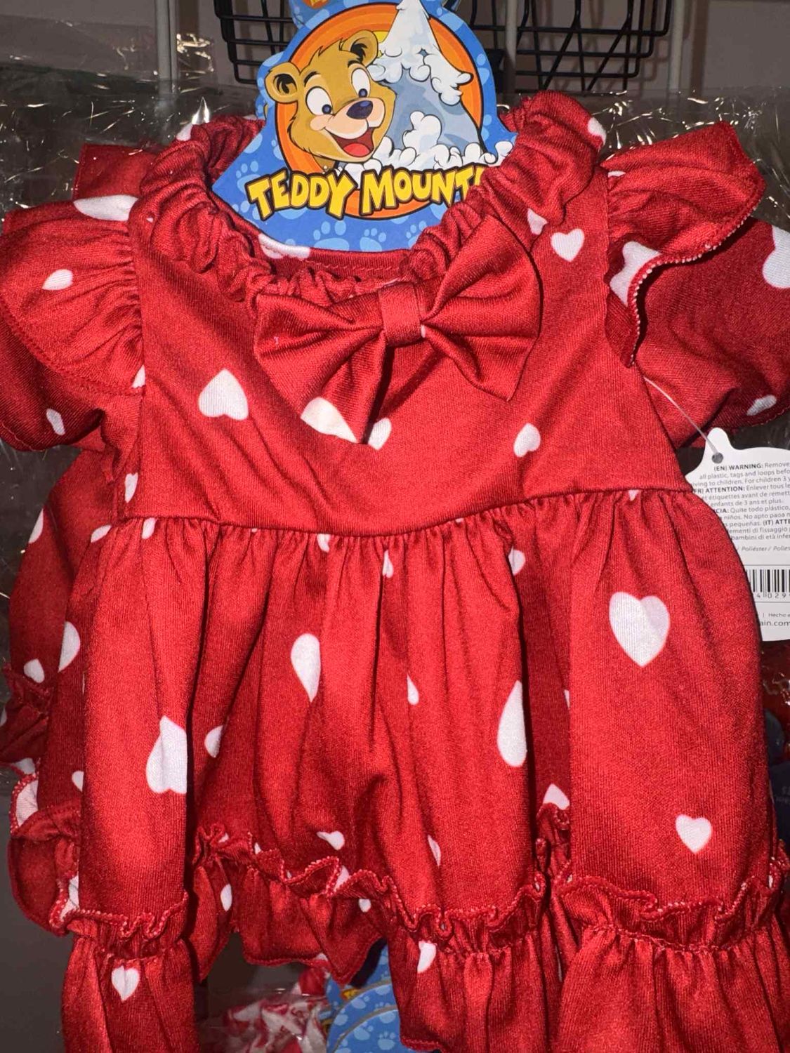 Red And White Heart Dress With Headband For 16” Stuffie