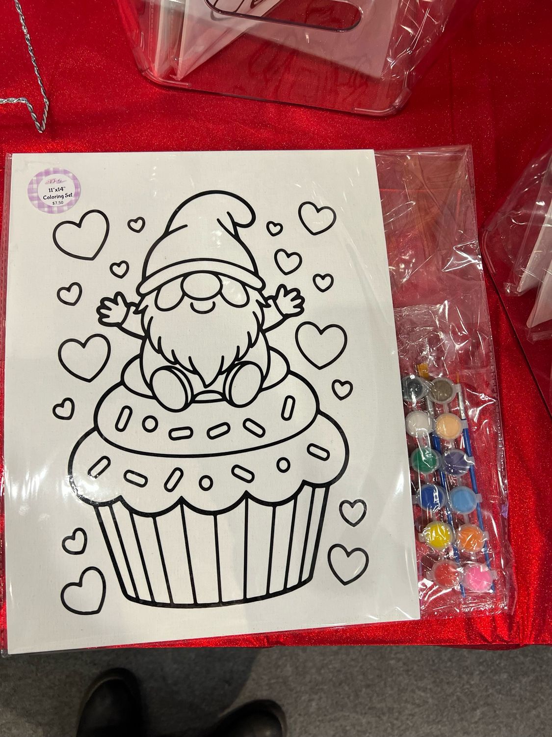 DIY Gnome Sitting On A Cupcake Canvas Paint Set