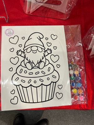 DIY Gnome Sitting On A Cupcake Canvas Paint Set