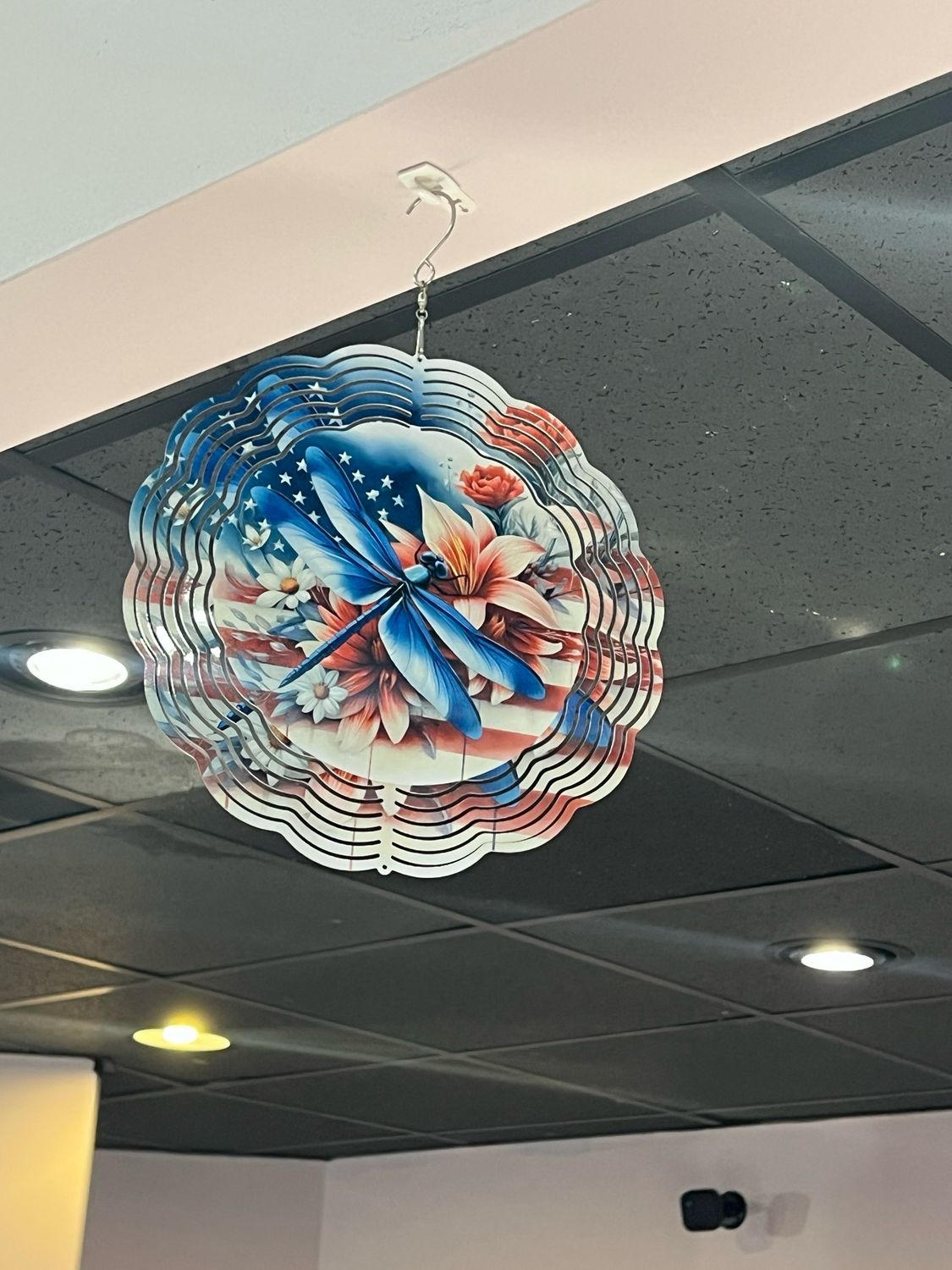 Dragonfly Red White Blue 10” Wind Spinner