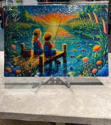 Family Fishing On The Lake 120 Pc Puzzle