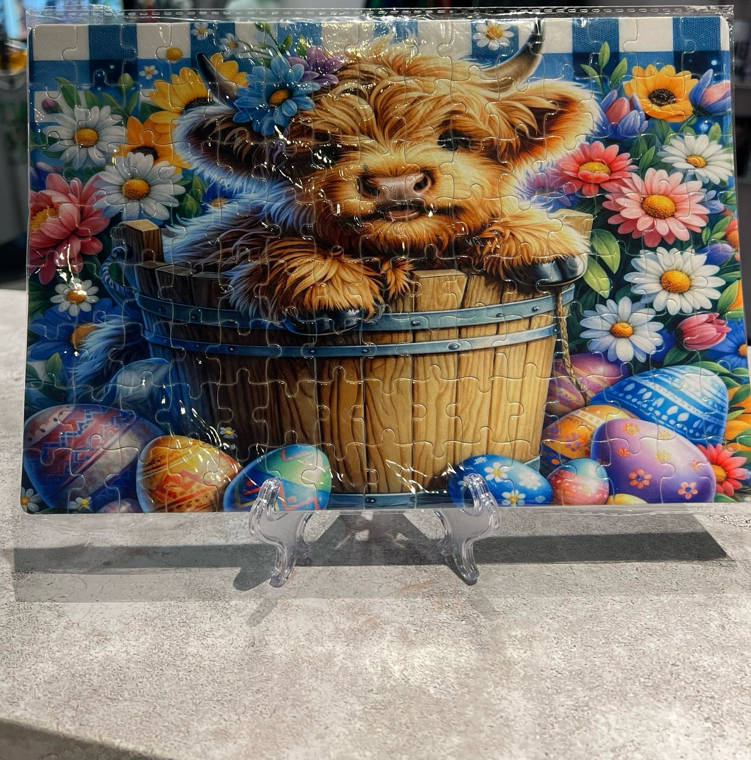 Highland Cow Easter 129 Pc Puzzle