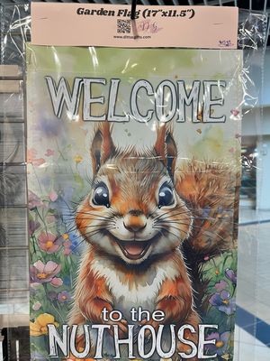 Squirrel Welcome To The But House Garden Flag