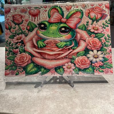 Frog Pink Floral 120 Pc Puzzle