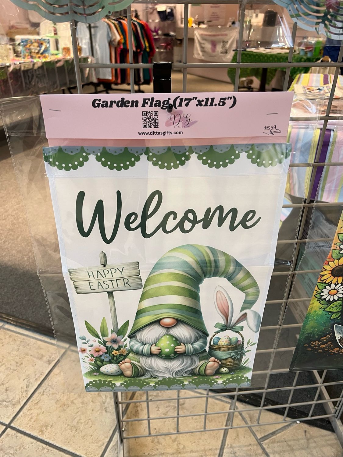 Gnome Welcome Easter Garden Flag