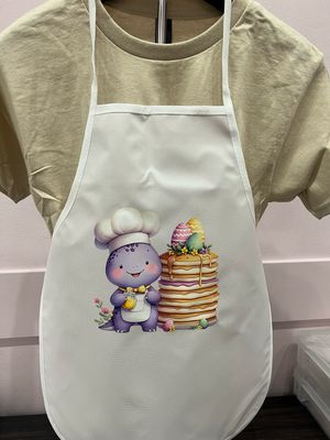 Purple Dinosaur With Pancakes Children’s Apron