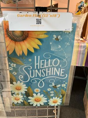 Hello Sunshine Garden Flag Sunflower Blue Floral
