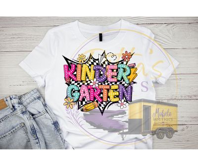 Bright Pink Multi Colored Back To School Shirt K~6