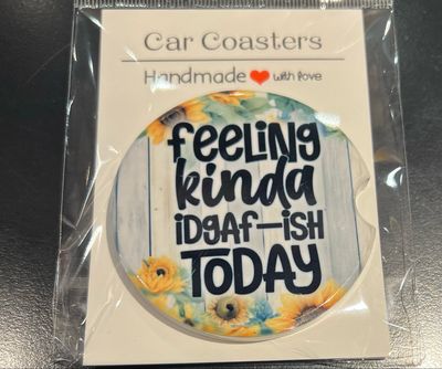 Feeling Idgafish Car Coaster