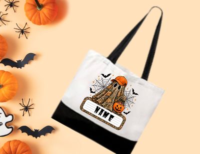 Camo Ghost Personalized Reusable Canvas Tote Bag