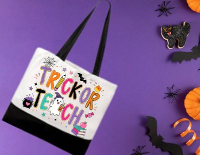 Trick Or Treat Canvas Reusable Tote Bag Halloween