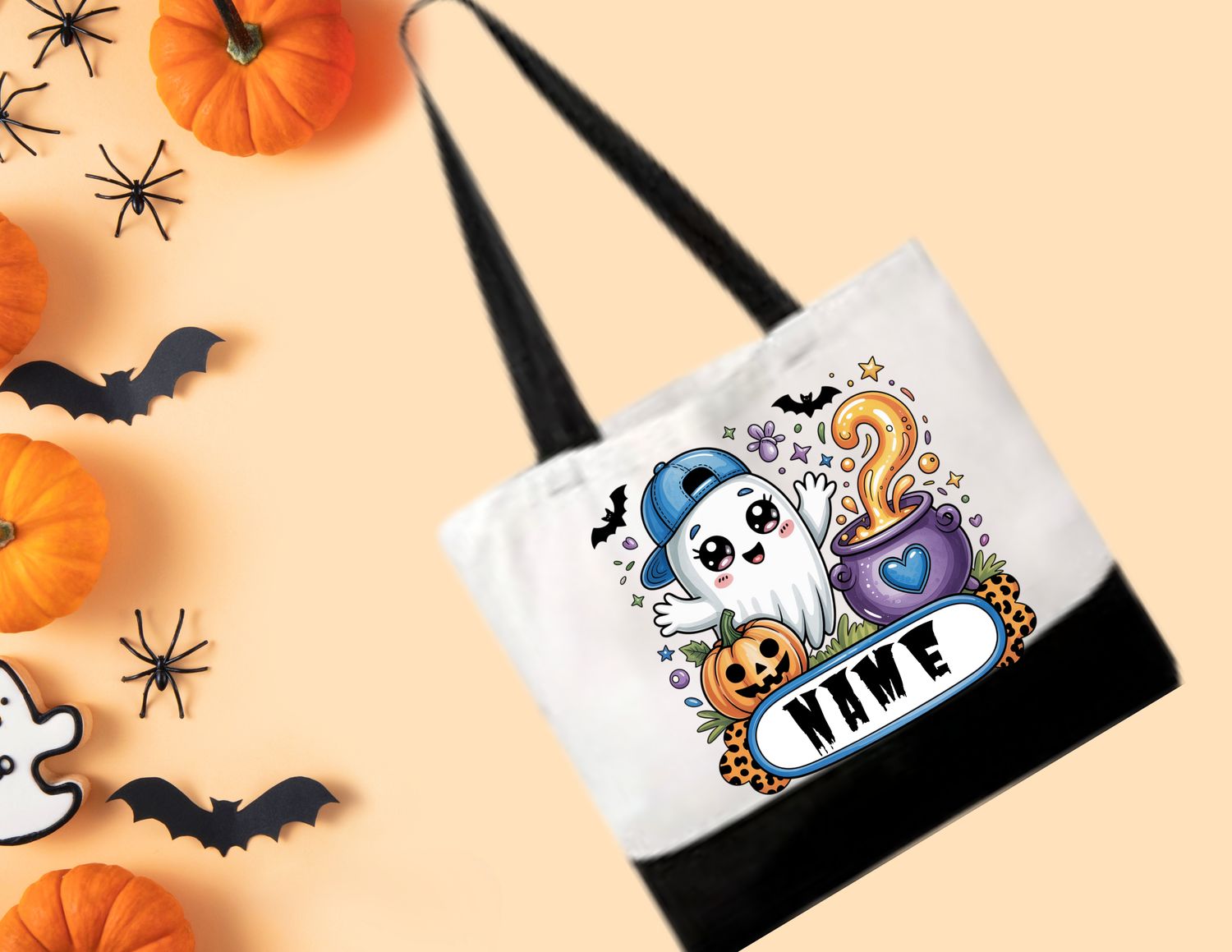 Blue Ghost Personalized Reusable Halloween Canvas