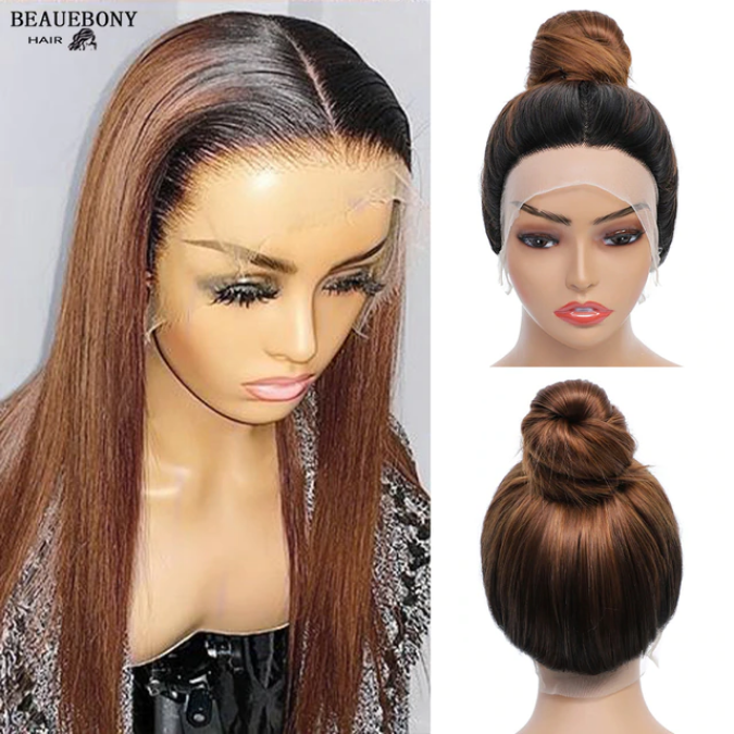 Long 360 Lace Frontal Wigs Heat Resistant Synthetic Lace Front Wig Baby Hair Transparent Straight Lace Front Wigs