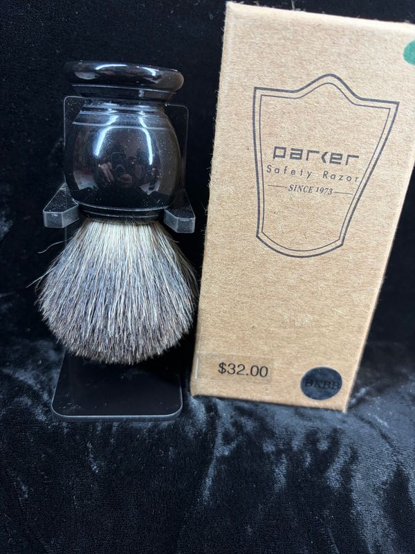 White Marble Badger Shave Brush