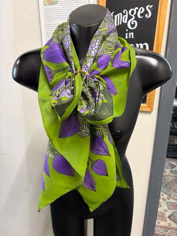 Purple Matrix Floral Scarf