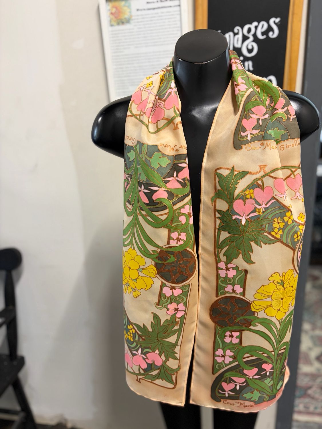 Bleeding hearts And Wallflower Scarf