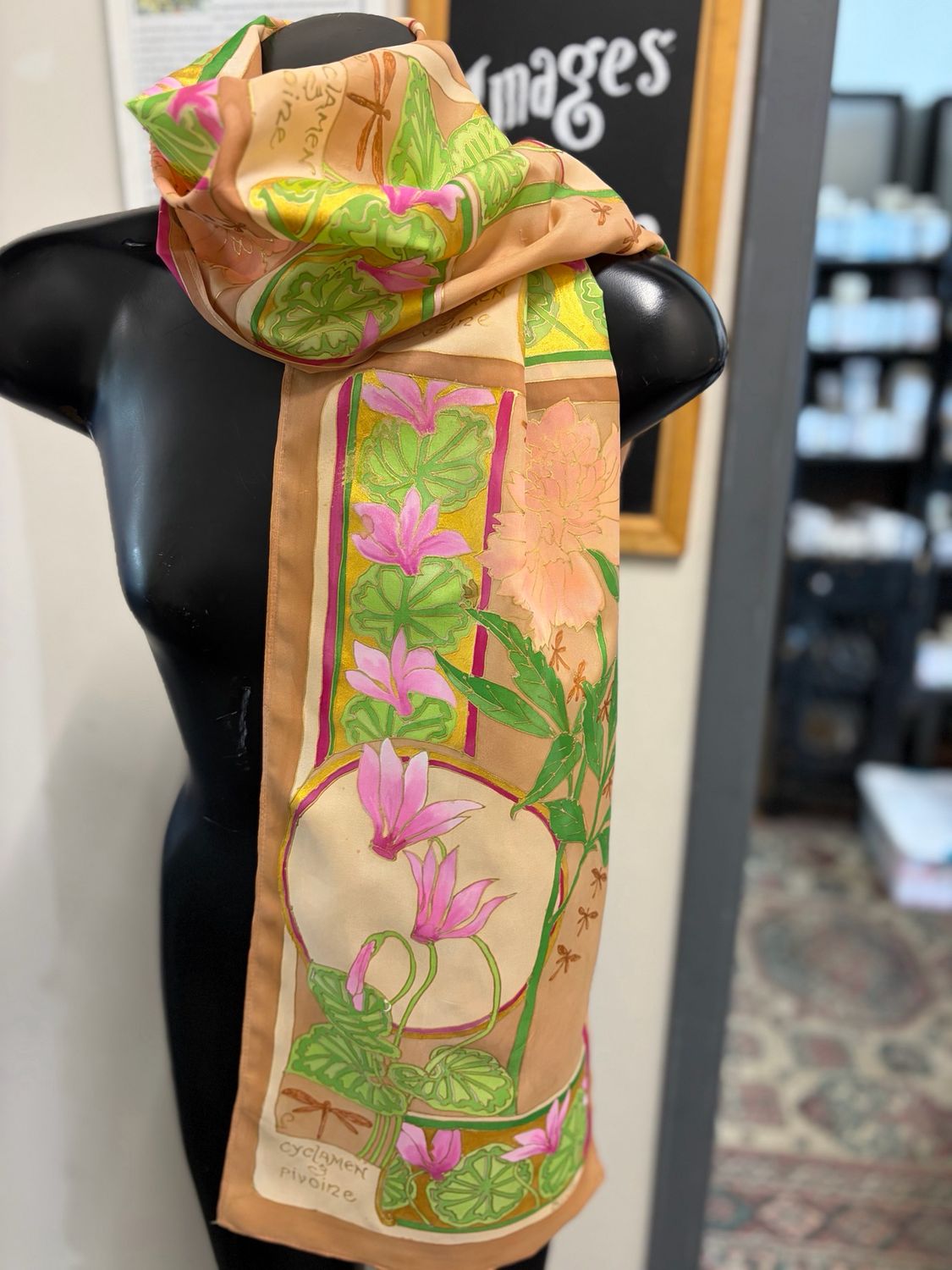 Cyclamen And Peony Scarf