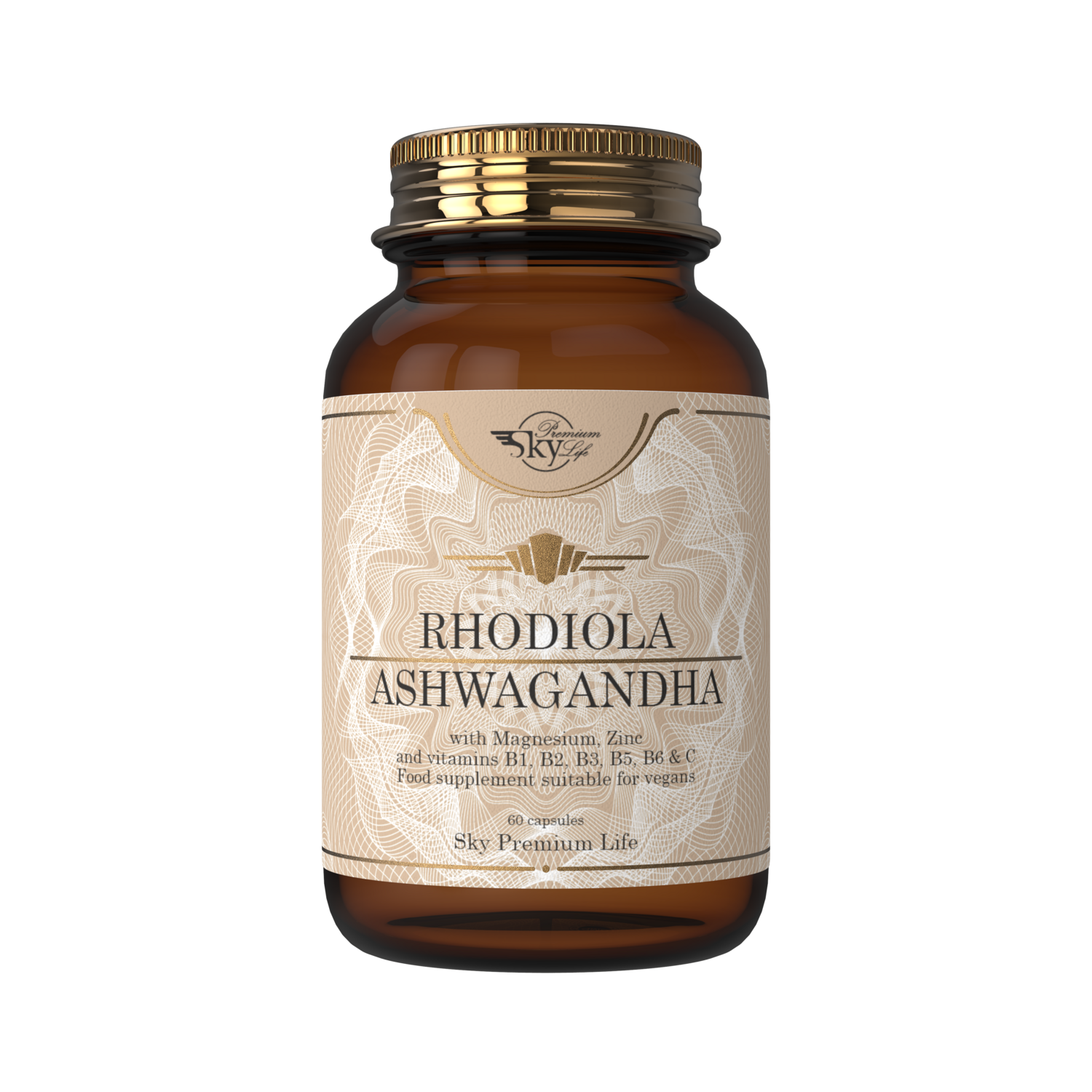 Sky Premium Life Ashwagandha and Rhodiola with Magnesium, Zinc, Vitamin