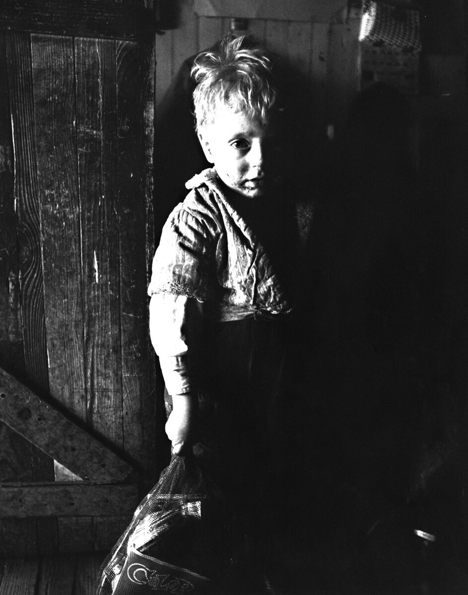 Young Appalachian Boy At Christmas 1960s