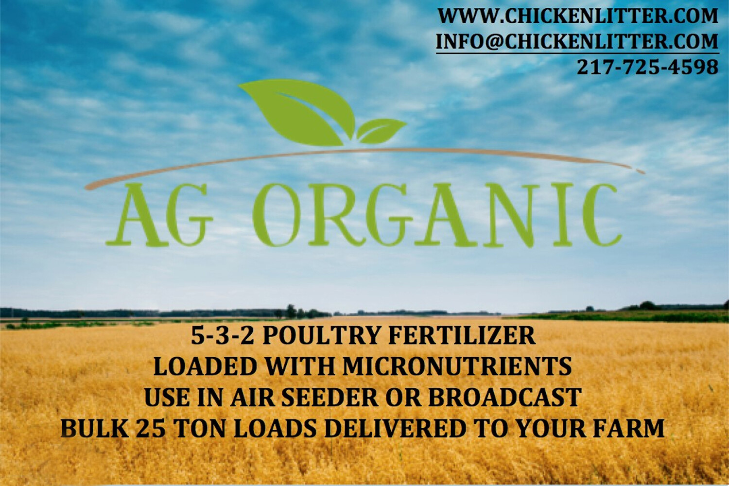 Business Card Size Ad Organic Matters - Quarterly Newsletter
