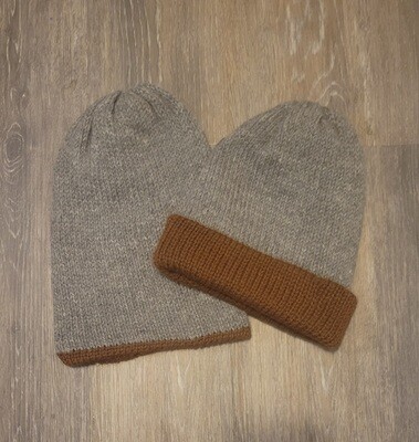 Slouchy Toque grey reversible to brown