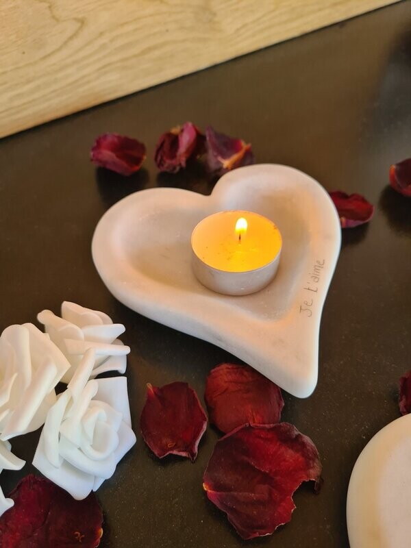 Coupelle à bougies coeur