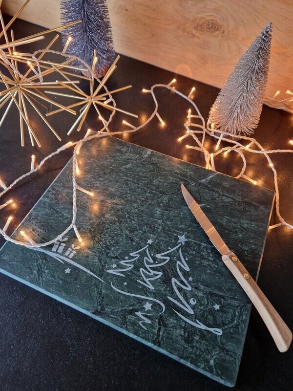 Planche de Noël en marbre vert Guatemala