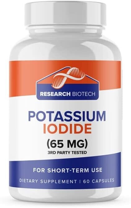 Potassium Iodide 65 mg Per Capsule - 60 Capsules - Dietary Supplement Thyroid Support Protecto