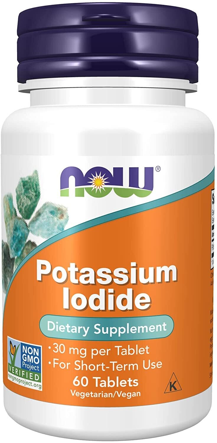NOW Supplements, Potassium Iodide 30 mg, Non-GMO Project Verified, Dietary Supplement, 60 Tablets