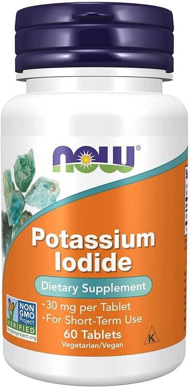 NOW Supplements, Potassium Iodide 30 mg, Non-GMO Project Verified, Dietary Supplement, 60 Tablets