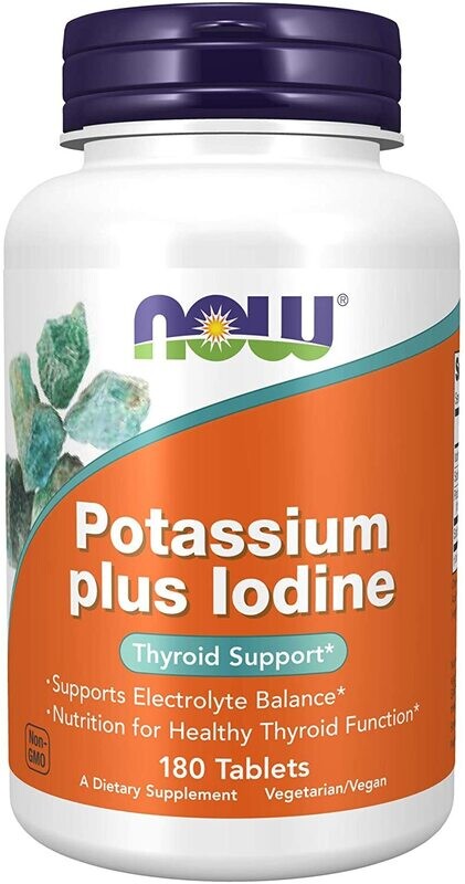NOW Foods Potassium Plus Iodine, 180 Tablet