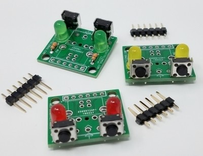 Dual Side Button and LED module with headers
