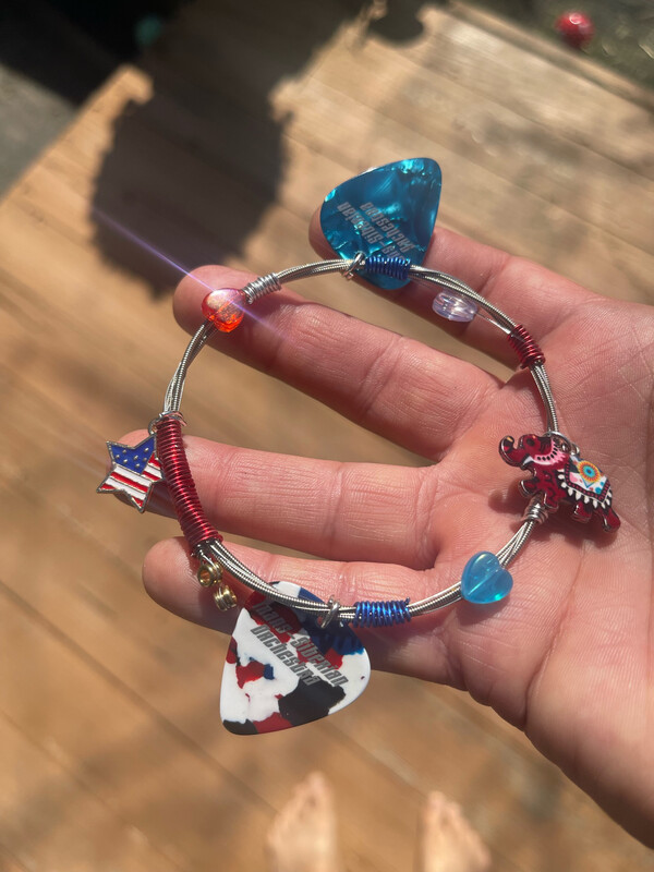 Metalphant Chris Caffery Uncle Wilbur Patriot Guitar String Bracelet!!