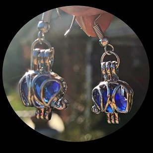 Metalphant Authentic Sea Glass Earrings - RHODIUM PLATED (Domestic Shipping)