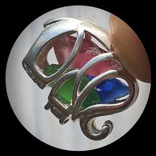 Metalphant Authentic Sea Glass Necklace - STERLING SILVER - RAINBOW