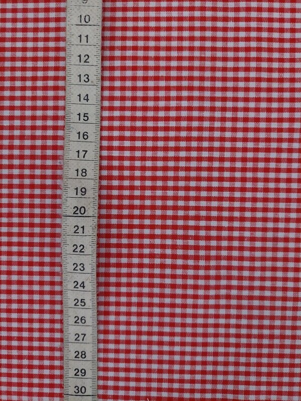 Vichykaro Karostoff Baumwollstoff 2 mm rot-weiß