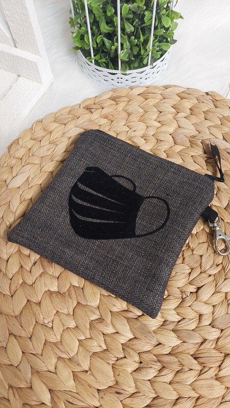 Tasche (Farbe graphit) für Mund-Nasen-Maske aus Polstercanvas Tasche (Farbe graphit) für Mund-Nasen-Maske aus Polstercanvas
