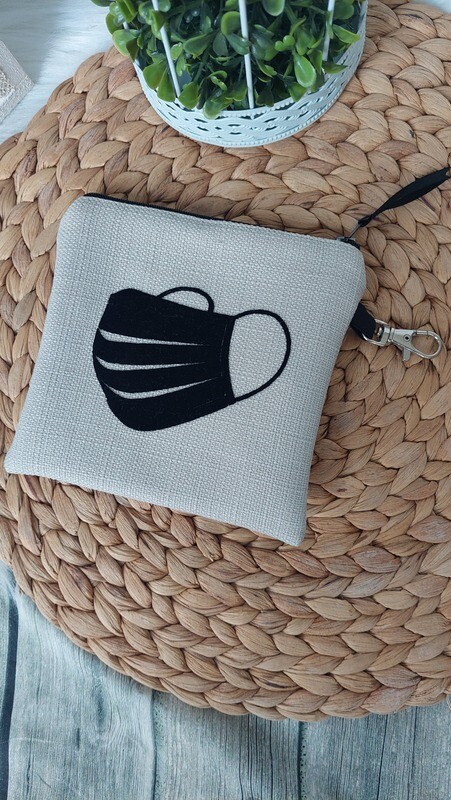 Tasche (Farbe beige) für Mund-Nasen-Maske aus Polstercanvas Tasche (Farbe beige) für Mund-Nasen-Maske aus Polstercanvas
