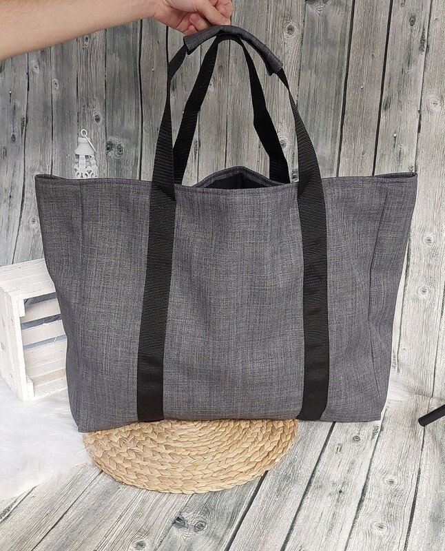 Einkaufstasche Einkaufstasche "Shopper XL" WASSERFEST (Farbbeispiel grau) aus Polstercanvas, Tasche, Reisetasche, Freizeittasche, Sporttasche in 36 Farben