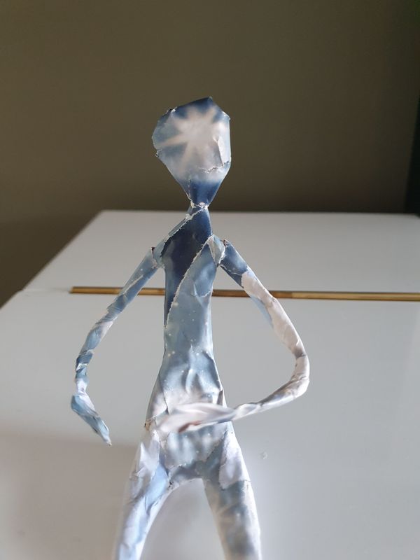 Troostmannetje klein formaat blauw wit